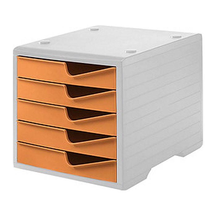 styro Schubladenbox styroswingbox apricot 275-8430.4181, DIN A4 mit 5 Schubladen, 1 St.