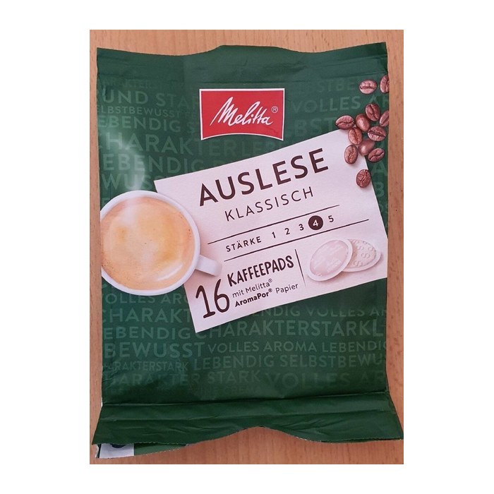 Melitta Café Auslese Kaffeepads, Arabica- und Robustabohnen kräftig, 16 St.
