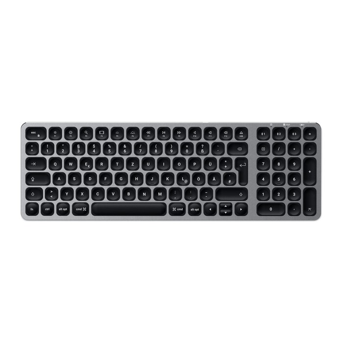 SATECHI Compact Backlit Bluetooth Tastatur kabellos grau, silber