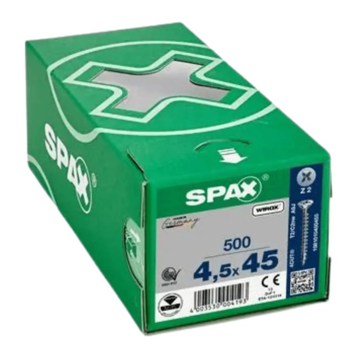 SPAX® Universalschrauben Z2 Senkkopf WIROX 1081010450455 4,5 mm x 45 mm, 500 St.