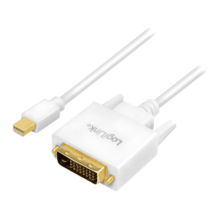 Logilink Mini DisplayPort-Kabel DP 1.2 zu DVI, weiß 1,8m