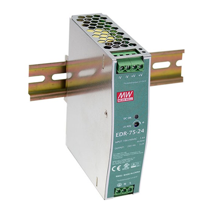 LevelOne Industrie Netzteil 24VDC/ 75W+DIN-Schiene silber
