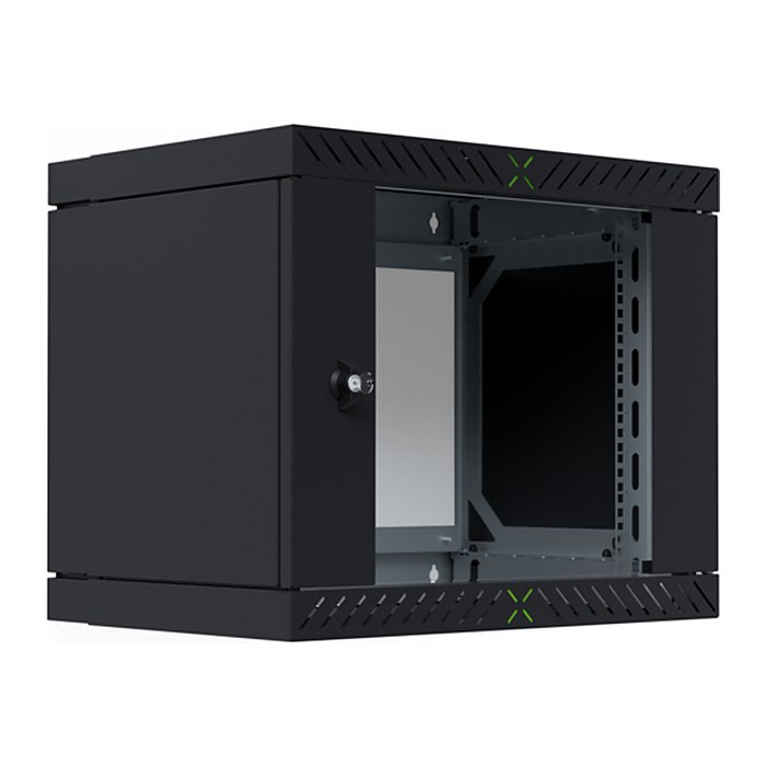 EFB 19" Wandgehäuse X-Rack mit Glastür 400-600mm 9HE schwarz