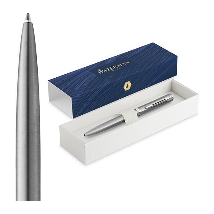WATERMAN Kugelschreiber IMPRESSION Stainless SteelCT M Blau Geschenkbox