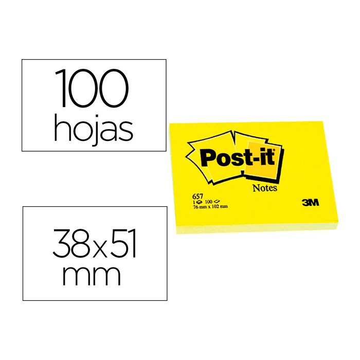 Post-it® Haftnotizen 653 gelb, 12 Blöcke