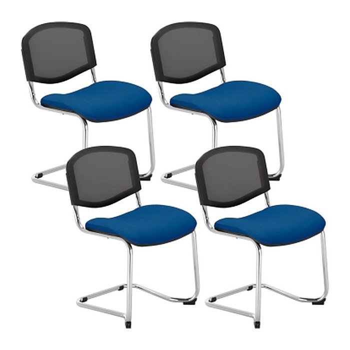 Nowy Styl Besucherstuhl Iso Ergo Mesh blau Stoff, 4 St.