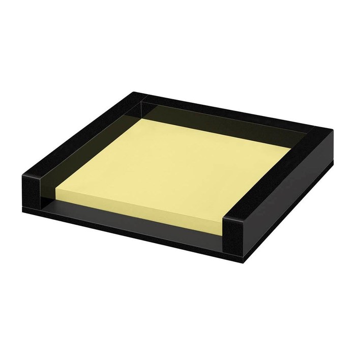 WEDO Acryl Zettelbox Black Office mit Haftnotizblock