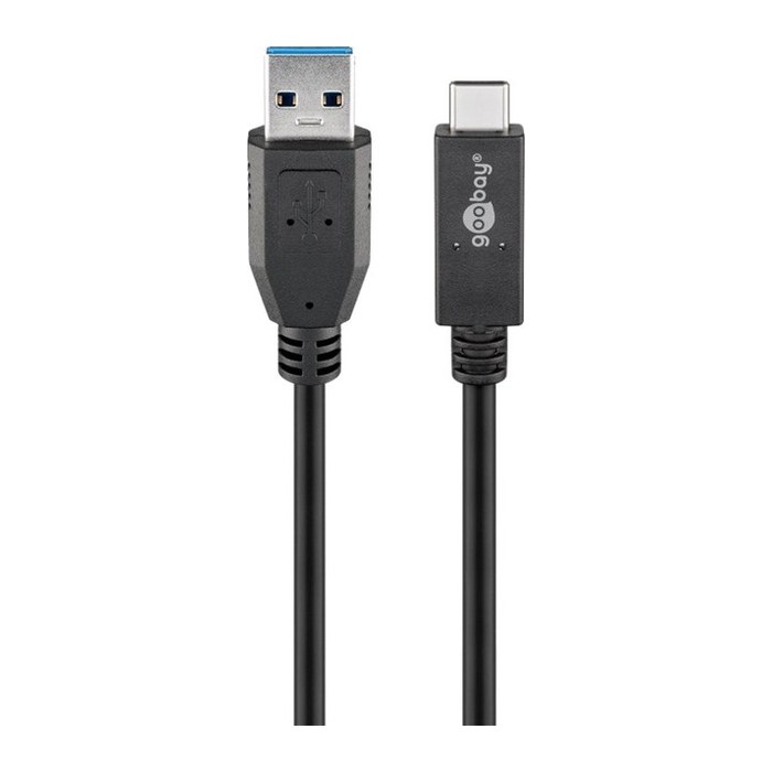 goobay USB 3.1 Gen 2 A/USB C Kabel 1,0 m schwarz, 1 St.