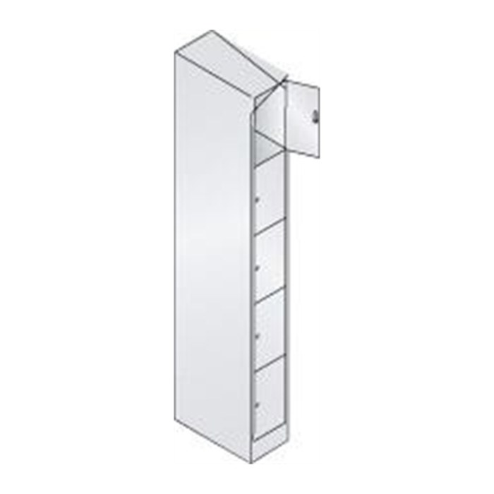 CP Schließfachschrank S 2000 Classic lichtgrau, enzianblau 80700-10 S10003, 5 Schließfächer 24,0 x 48,0 x 195,0 cm