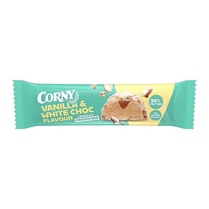 CORNY Crunchy Protein bar Vanilla White Crunch 30% Proteinriegel 12 Riegel, 12 St.