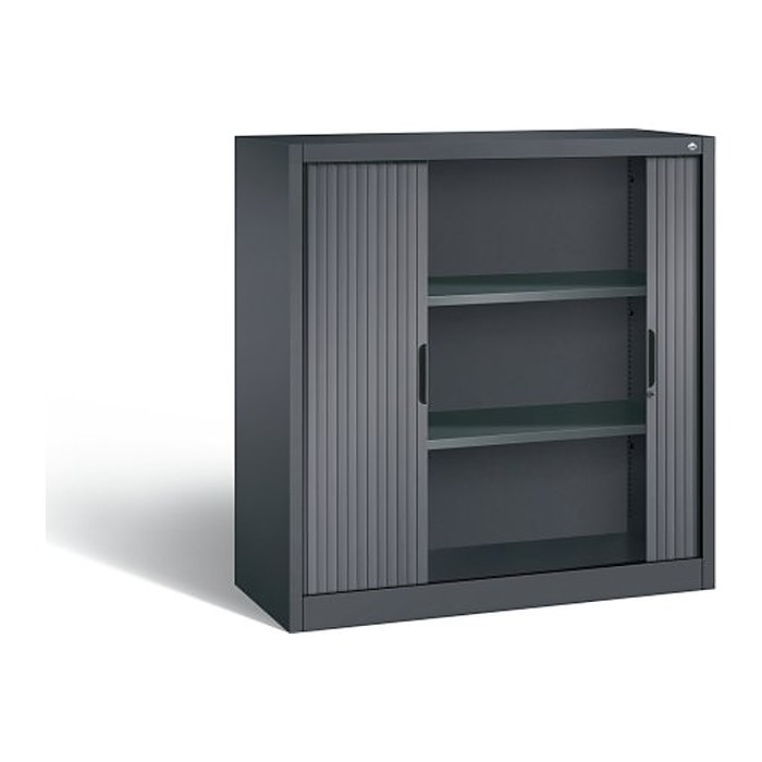 CP Omnispace Rollladenschrank schwarzgrau 2 Fachböden 120,0 x 42,0 x 123,0 cm