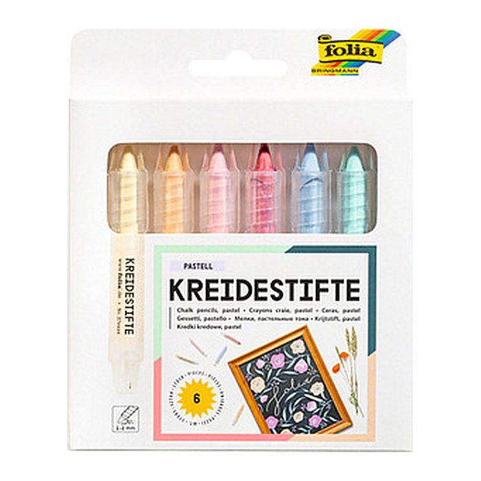 folia Pastell Kreidestifte farbsortiert 6 St.
