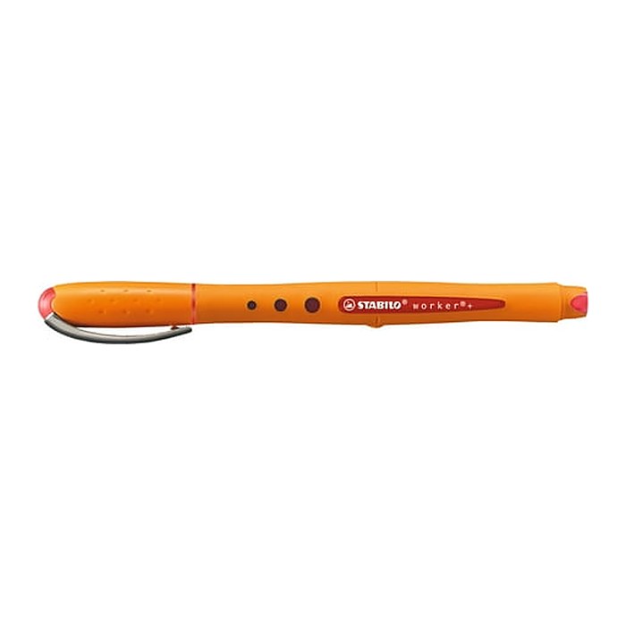 STABILO worker®+ Tintenroller orange 0,5 mm, Schreibfarbe: rot, 1 St.