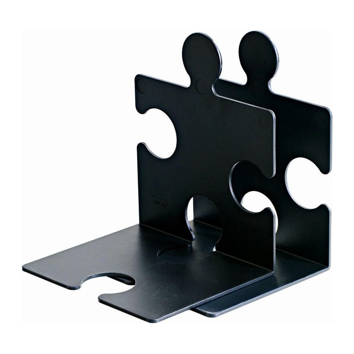 HAN Buchstützen PUZZLE schwarz 12,3 x 14,2 x 17,1 cm, 2 St.