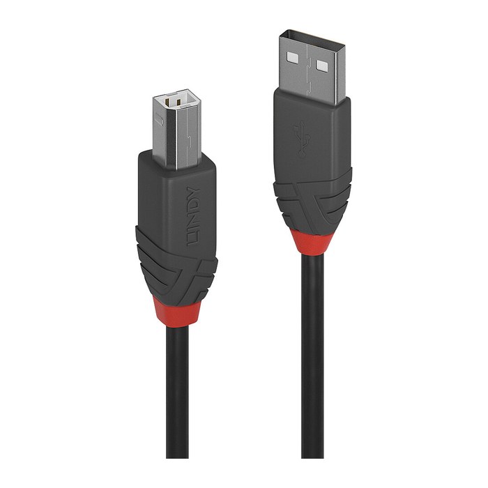 LINDY USB 2.0 Kabel Typ A/B Anthra Line M/M 1m