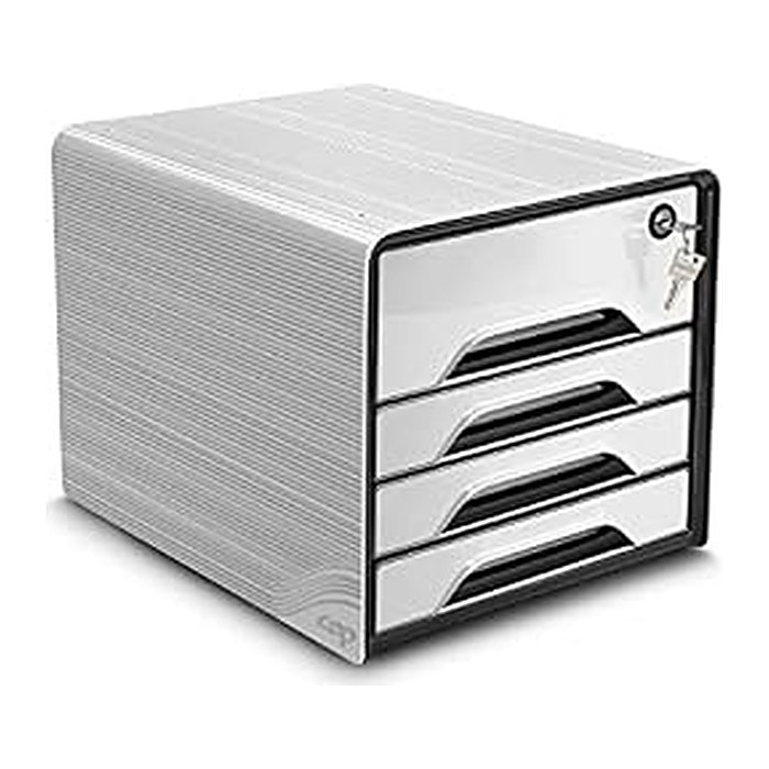 cep Schubladenbox Smoove Secure schwarz/weiß 1073110121, DIN A4 mit 4 Schubladen, 1 St.