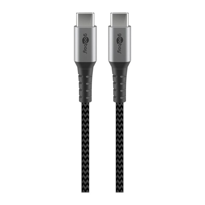 goobay USB C Kabel 1,0 m schwarz, grau, 1 St.
