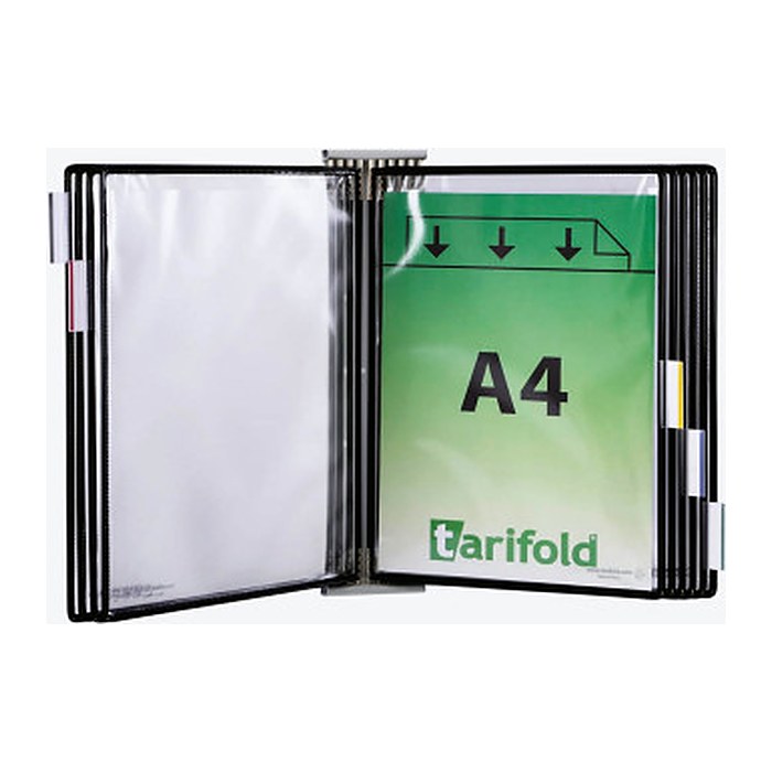 tarifold Wand-Sichttafelsystem 424107 DIN A4 schwarz mit 10 St. Sichttafeln, 1 St.
