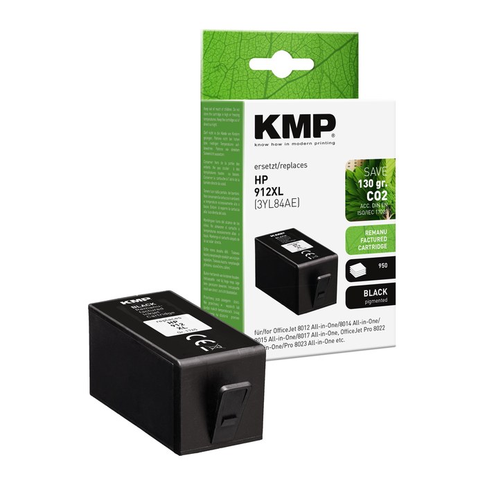 KMP schwarz Druckerpatrone kompatibel zu HP 912XL (3YL84AE)
