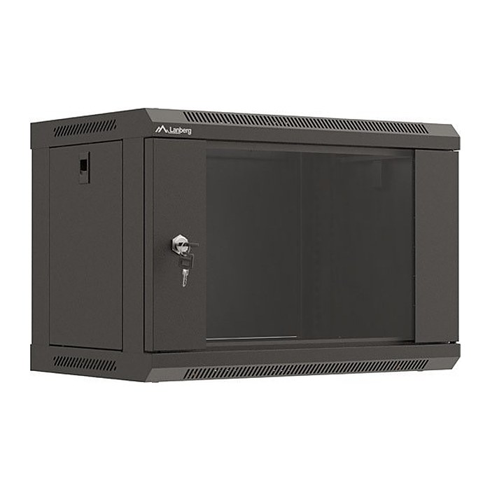 LANBERG 19" 6U 540x350 Wandgehäuse Glastür (FlatPack) sw