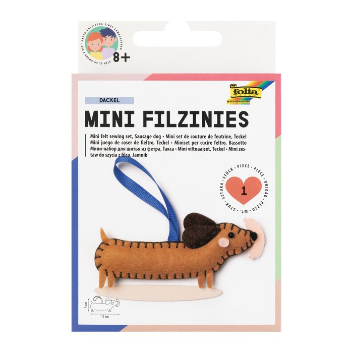 folia Nähset Mini Filzinies DACKEL braun