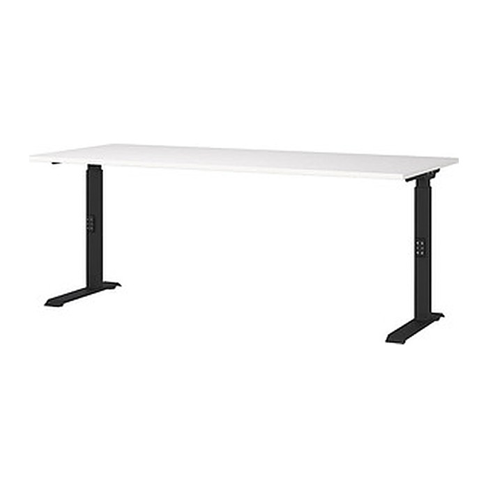 GERMANIA DOWNEY höhenverstellbarer Schreibtisch weiß rechteckig, C-Fuß-Gestell schwarz 180,0 x 80,0 cm