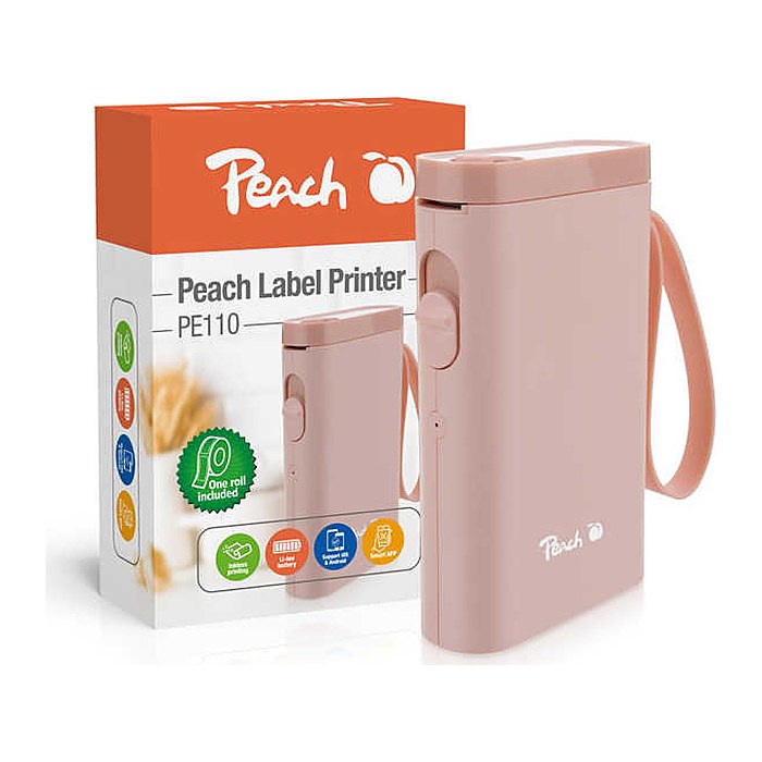 Peach Label Printer PE110 pink retail