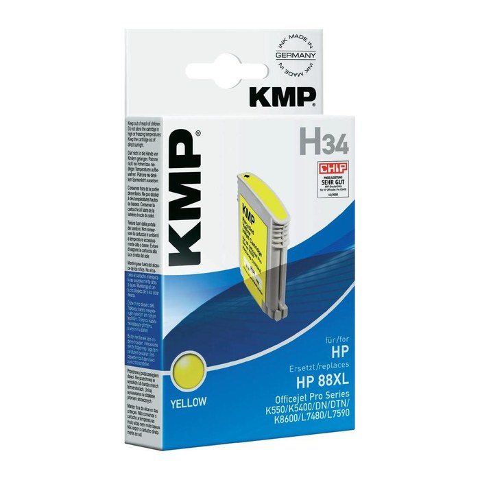 KMP H34 gelb Druckerpatrone kompatibel zu HP 88XL (C9393AE)