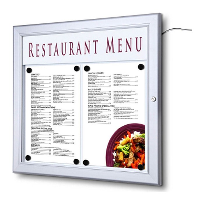 Showdown® Displays LED-Leuchtrahmen silber 2x DIN A4 50,5 x 2,3 x 47,7 cm, 1 St.