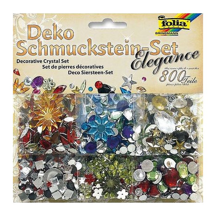 folia Schmucksteine mehrfarbig Elegance 800 Teile, 1 Pack
