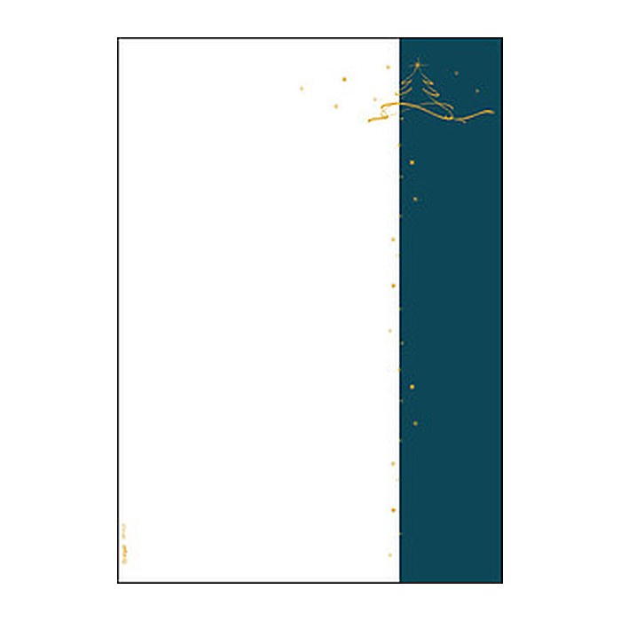 SIGEL Weihnachtsbriefpapier Christmas Tree petrol Motiv DIN A4 90 g/qm 100 Blatt