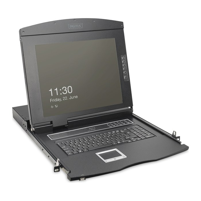 DIGITUS Modulare Konsole 19"HD LCD,1-port VGA KVM Deutsch