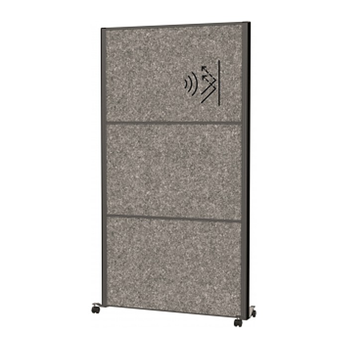 MAUL Akustik-Trennwand MAULconnecto Uplight 9661189, dunkelgrau 100,0 x 182,0 cm mit Rollen, 1 St.