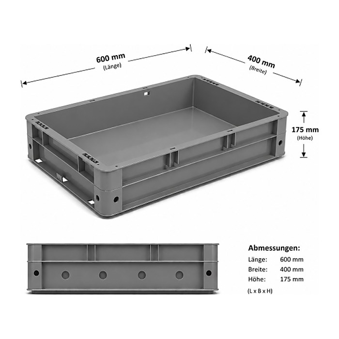 SCHULTE Eurobox grau 40,0 x 60,0 x 17,5 cm, 1 St.