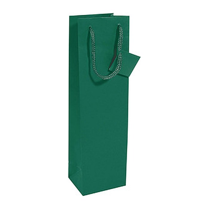 SIGEL Geschenktüten für Flaschen grün 10,0 x 35,0 cm, 5 St.