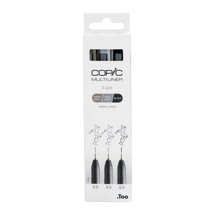 COPIC® Multiliner Fineliner schwarz 0,5 mm, 3 St.
