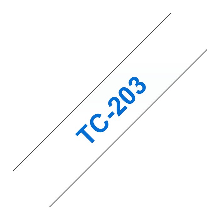 brother Schriftband TC-203 TC203, 12 mm, blau auf weiß, 1 St.
