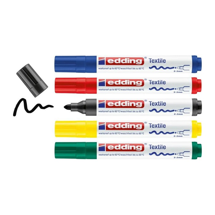 edding 4500 basic Textilmarker farbsortiert 2,0 - 3,0 mm, 5 St.