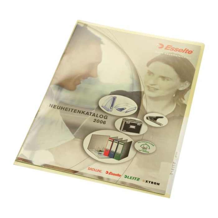 LEITZ Sichthüllen Premium 4100 DIN A4 gelb glatt 0,15 mm, 100 St.