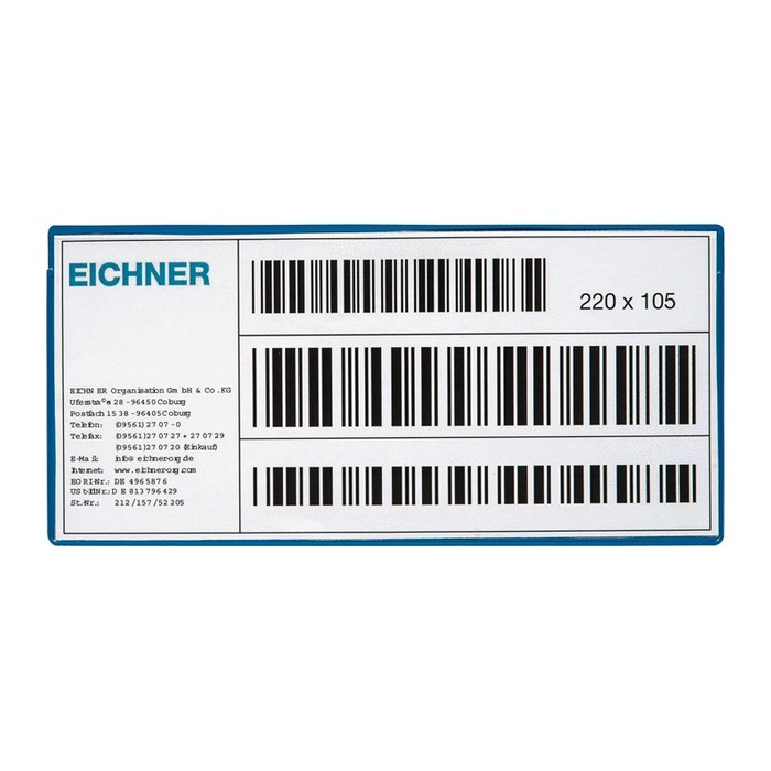 EICHNER Etikettentaschen blau 22,0 x 10,5 cm, 10 St.