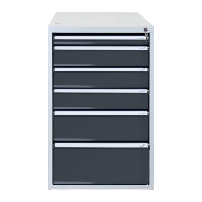 ADB Schubladenschrank anthrazit, lichtgrau 6 Schubladen 53,1 x 70,0 x 80,0 cm, 1 St.