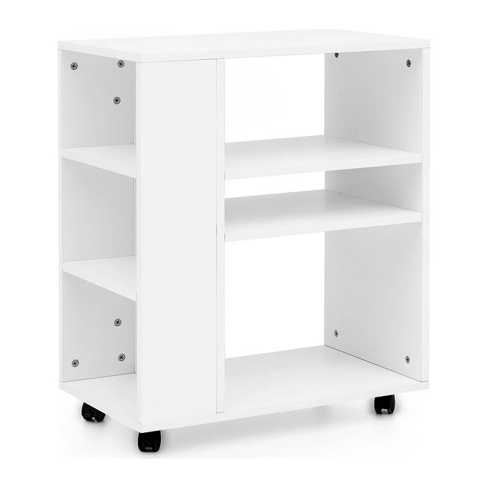 WOHNLING Bürowagen weiß 4 Ebenen 60,0 x 35,0 x 75,0 cm