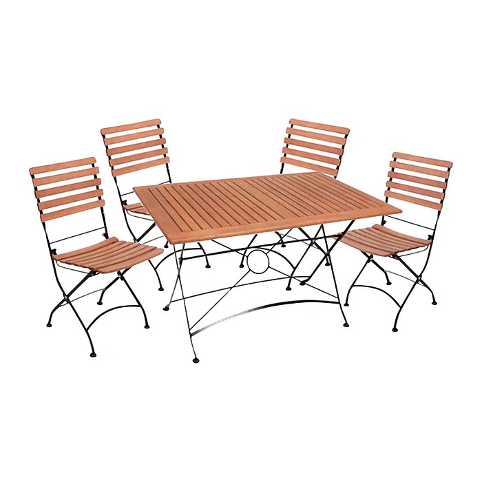 Garden Pleasure Sitzgruppe Wien, schwarz Holz, Metall, 5-teilig