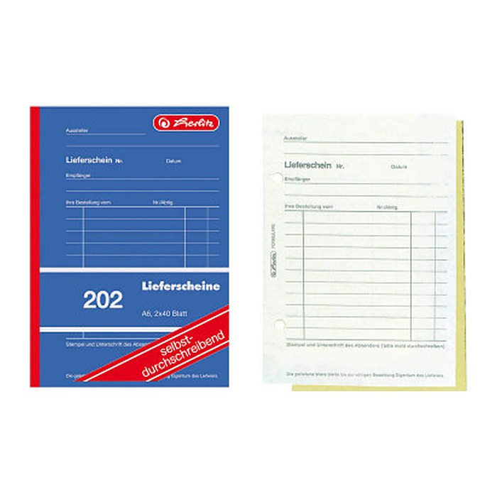 herlitz Lieferschein mit Empfangsschein Formularbuch 202, 1 St.