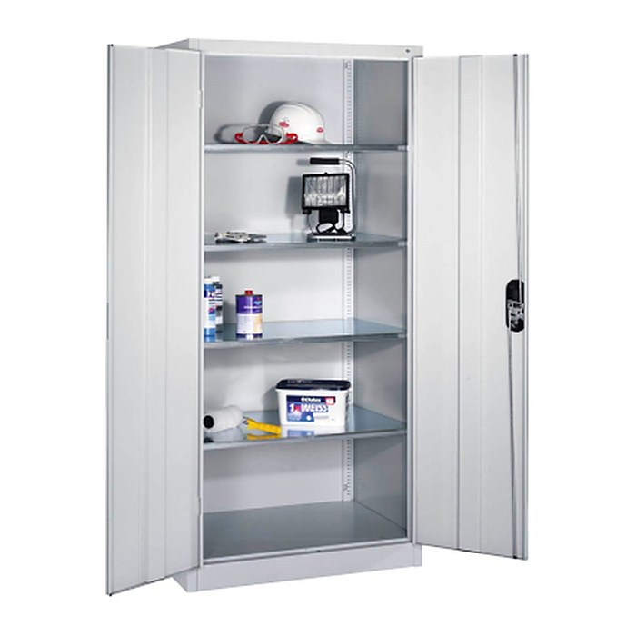 CP Stahlschrank 8922-00 S10551 lichtgrau 4 Fachböden 93,0 x 60,0 x 195,0 cm, aufgebaut, 1 St.