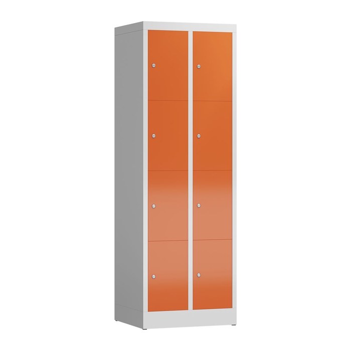 ClassiX Schließfachschrank feuerrot, lichtgrau X-520424, 8 Schließfächer 59,0 x 50,0 x 180,0 cm