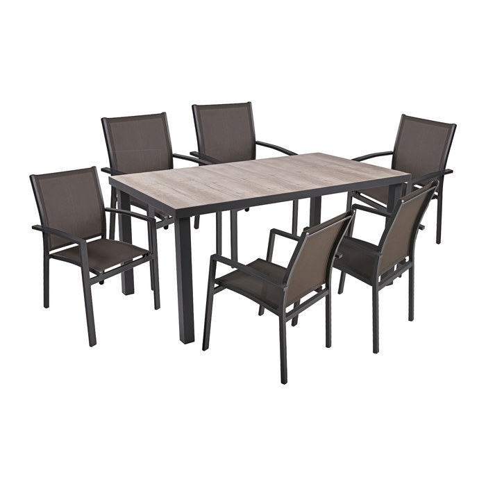Garden Pleasure Sitzgruppe RANA, anthrazit Metall, 7-teilig