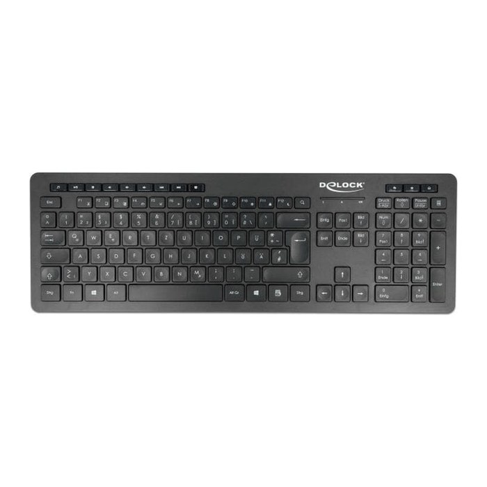 DELOCK USB Tastatur 2,4 GHz kabellos schwarz - Lautlos