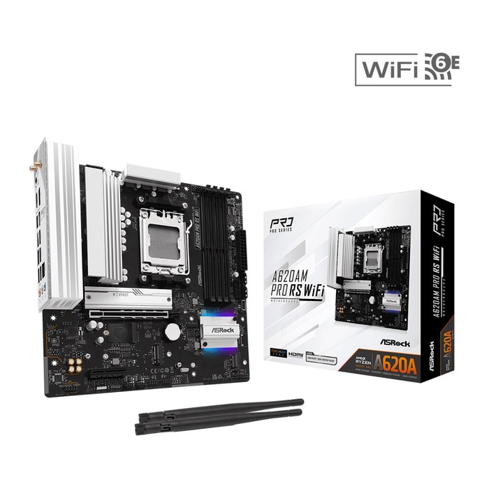 ASRock A620AM Pro RS WiFi AM5 mATX HDMI/DP DDR5 retail