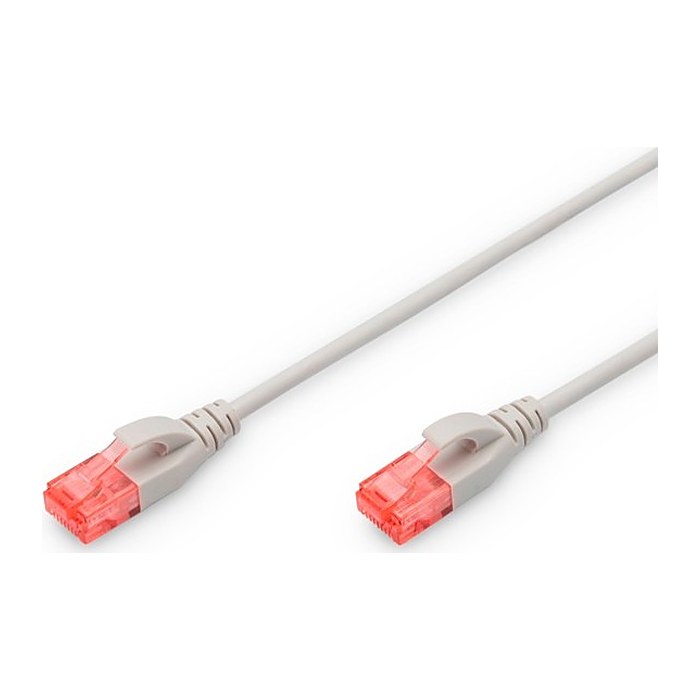 DIGITUS Patchkabel CAT 6 U/UTP Slim, 1m, grau